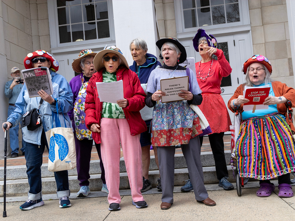 Raging Grannies’ Song on ICE ‘Racist Raids’ Outshines Rhode Island Immigrant Coalition Press Conference