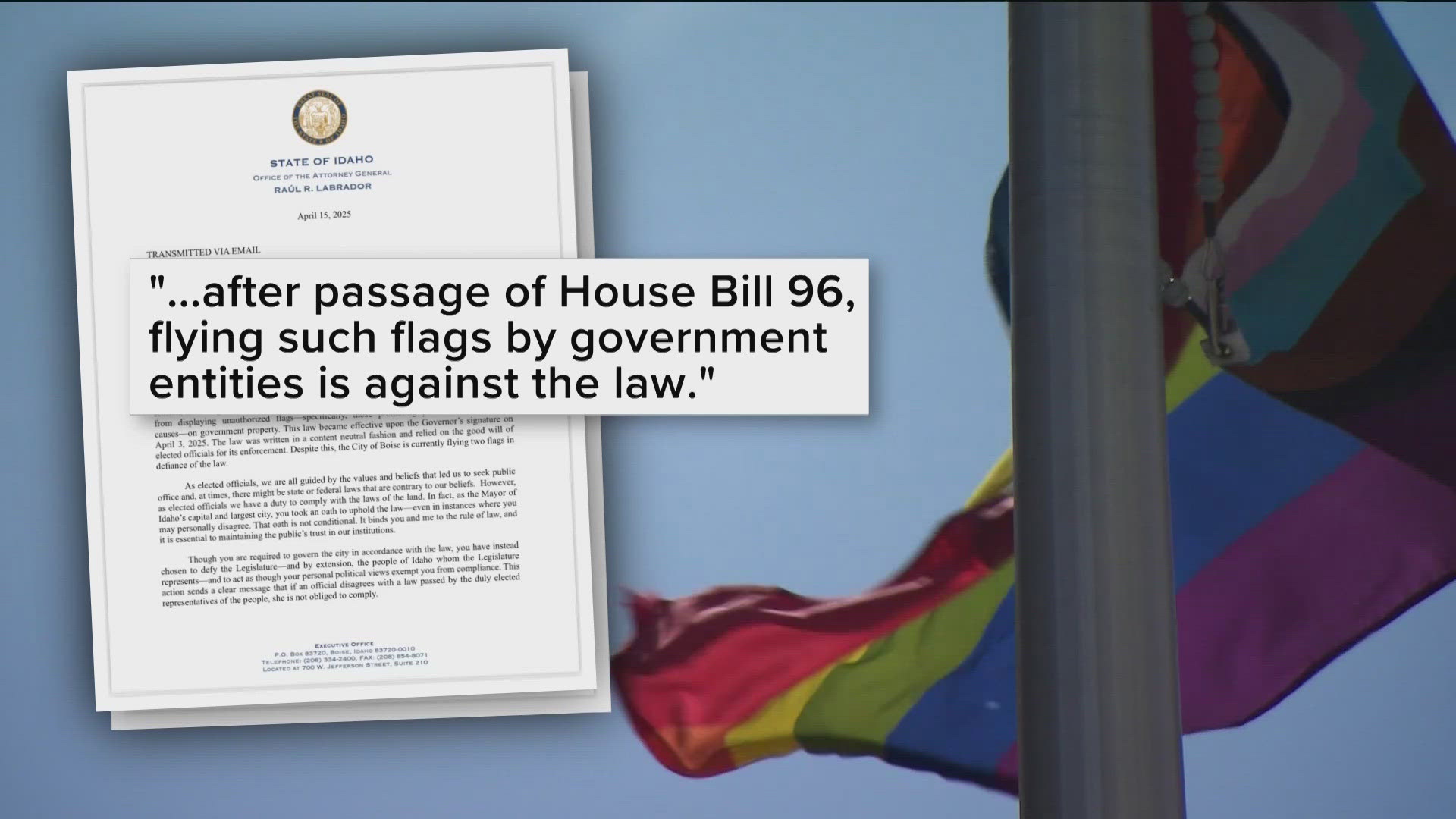 Boise Mayor Takes Down LGBT Flag Following Idaho Ban on Non-Approved Municipal Flags