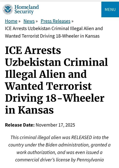 ICE Arrests Two Uzbek Citizens with Criminal Records Operating Under False Licenses